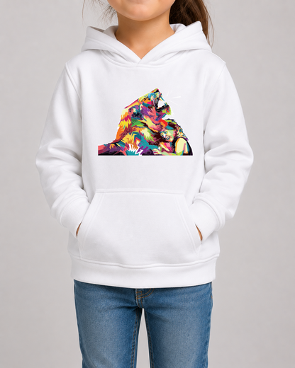 Colourful Girl Hugging Lion Hoodie