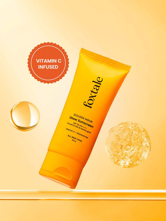 FoxTale SPF 50 Glow Sunscreen with PA++++, Vitamin C & Niacinamide