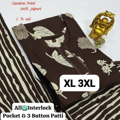 100% Pure Jaipuri 60 60 Cotton Cambric Pair