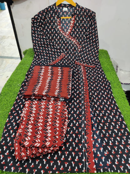 Jaipuri Hand Block Print Angrakha Style Kurti