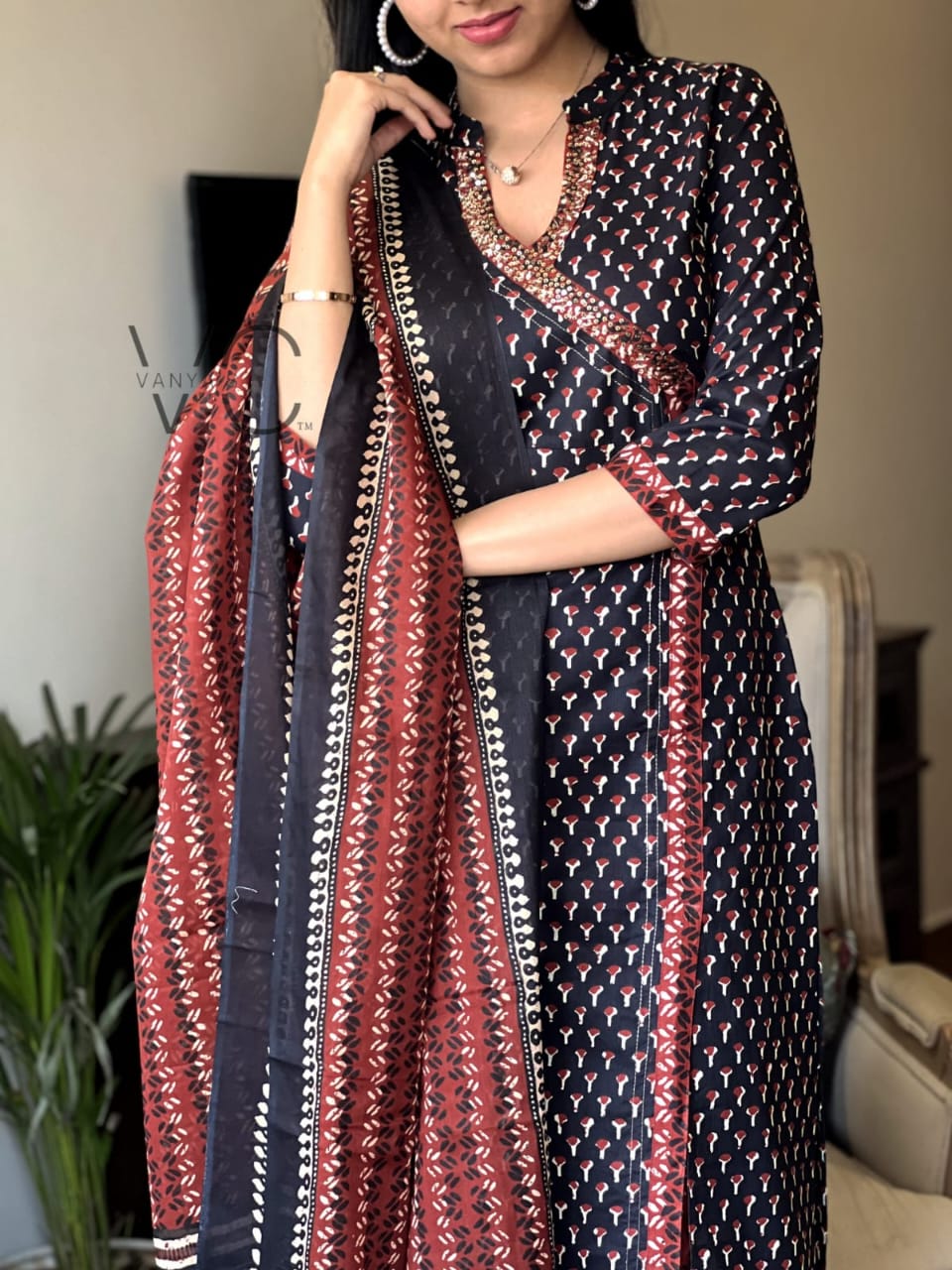 Jaipuri Hand Block Print Angrakha Style Kurti