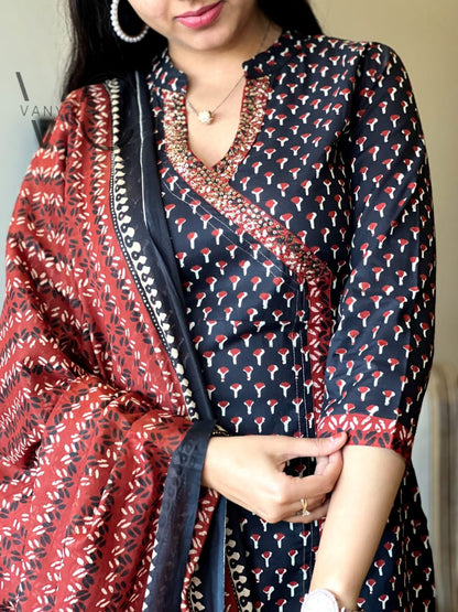 Jaipuri Hand Block Print Angrakha Style Kurti