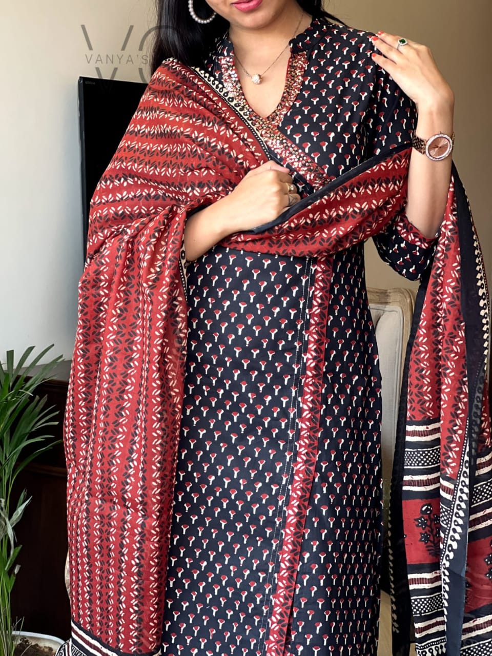 Jaipuri Hand Block Print Angrakha Style Kurti