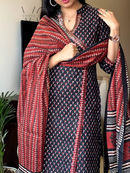 Jaipuri Hand Block Print Angrakha Style Kurti