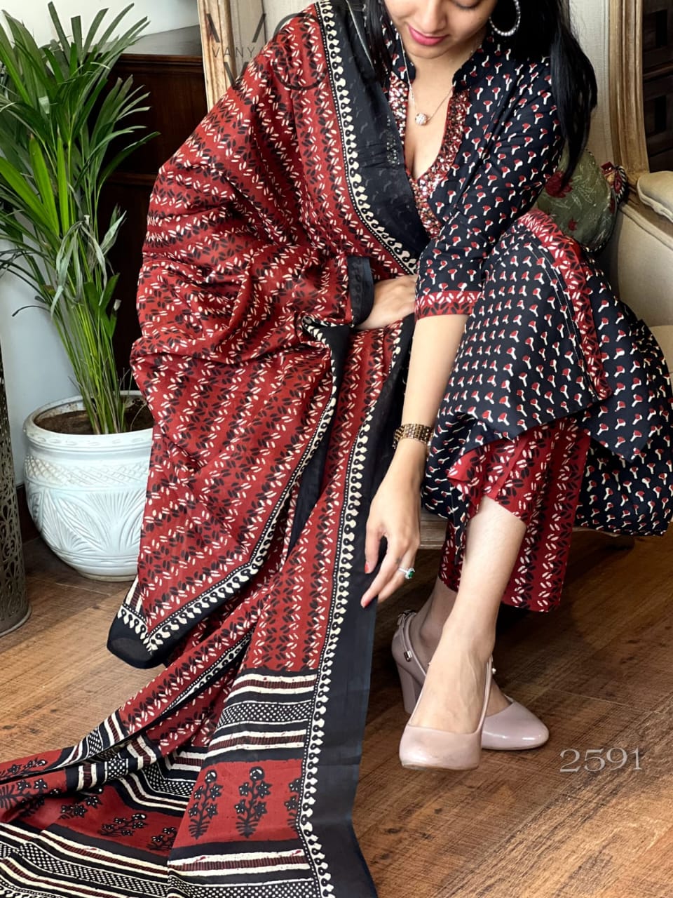 Jaipuri Hand Block Print Angrakha Style Kurti