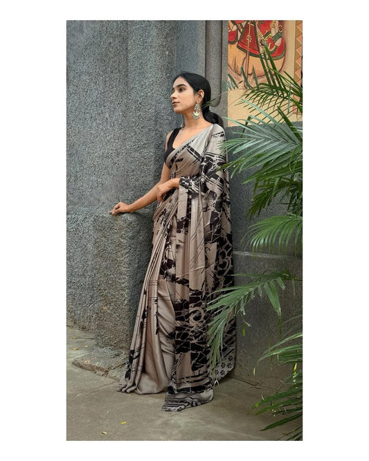 Pure Chinnon Digital Printed Saree