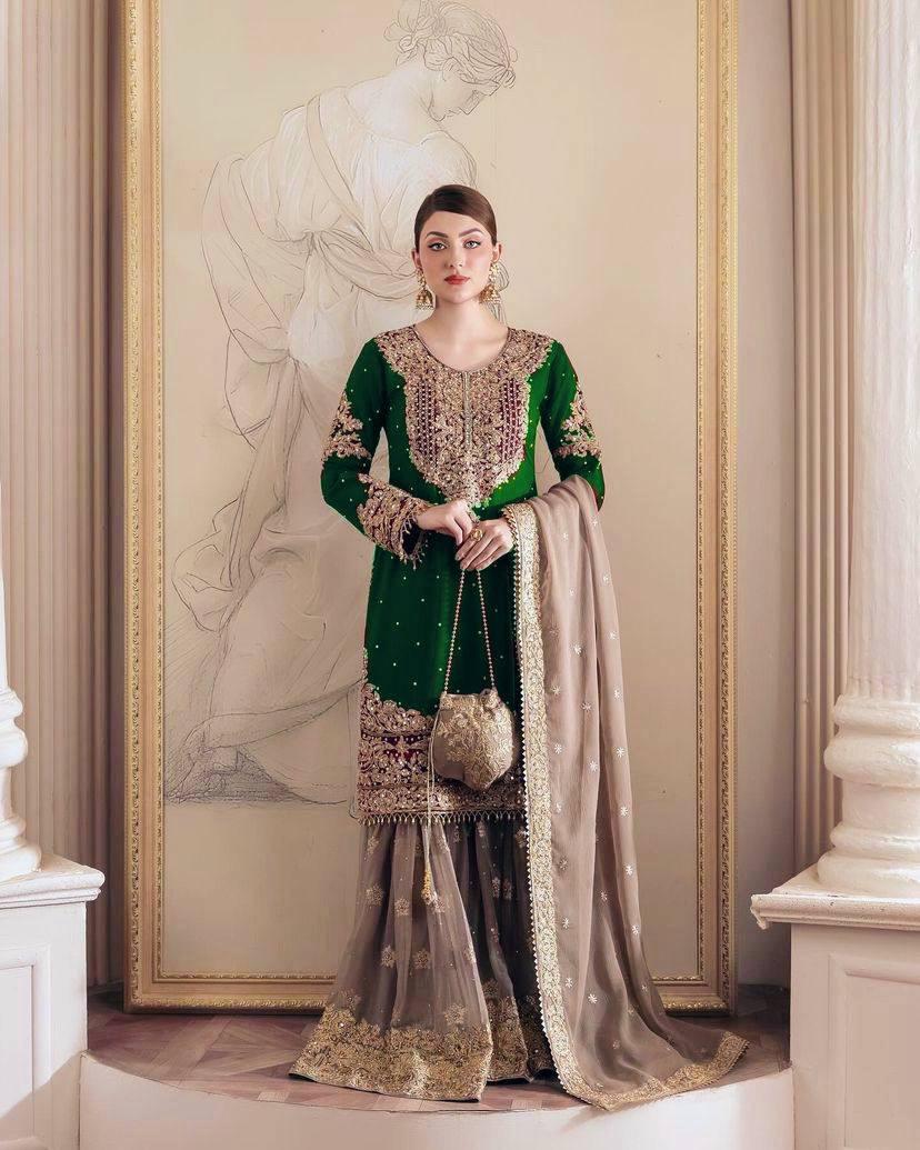 GEORGETTE KURTI WITH SHARARA