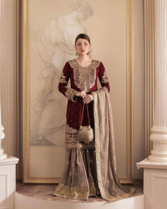 GEORGETTE KURTI WITH SHARARA
