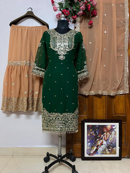 GEORGETTE KURTI WITH SHARARA