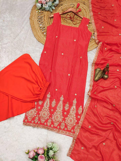 Bandhej Print Straight Suit