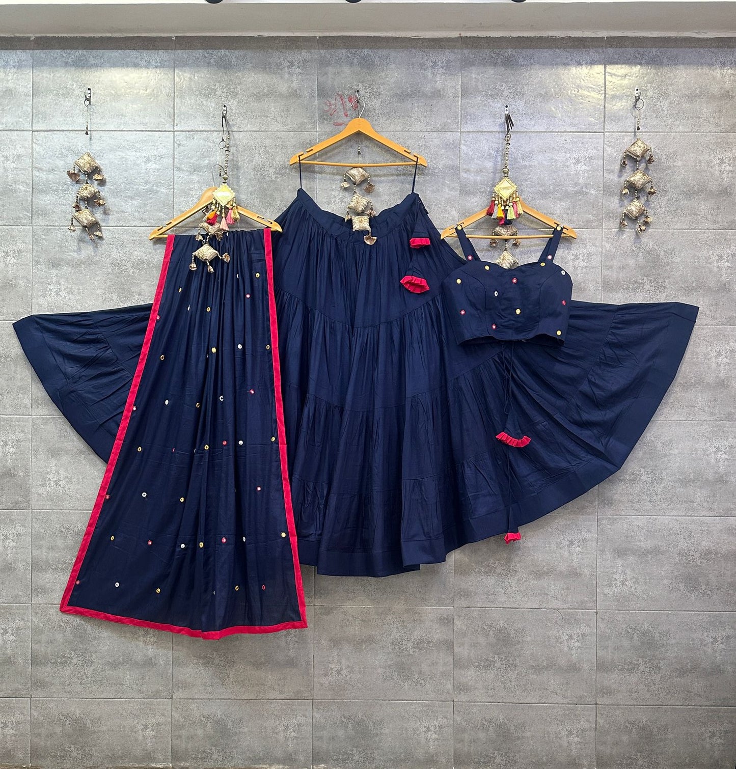 Rayon Cotton Spaghetti Blouse Chaniya Choli