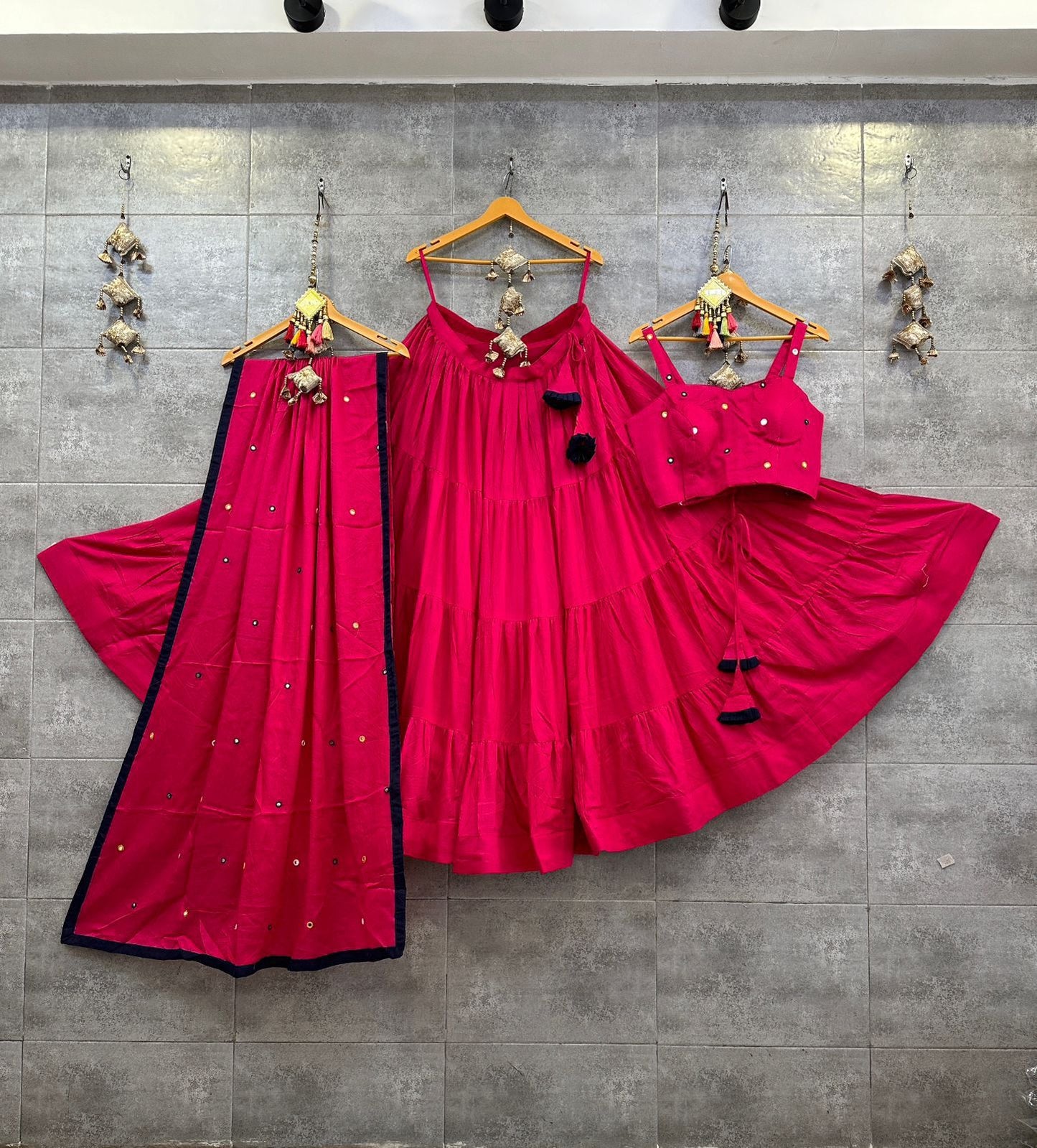 Rayon Cotton Spaghetti Blouse Chaniya Choli