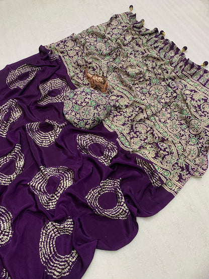 Lagdi Pure Gajji Soft Silk Saree