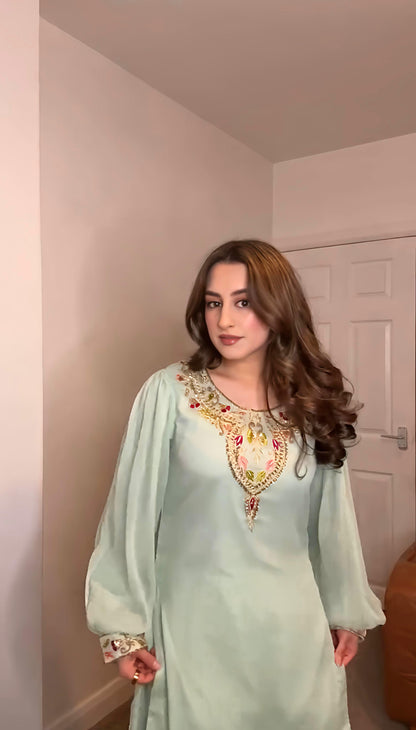 Designer Party Wear Look Top-Palazzo and Dupatta