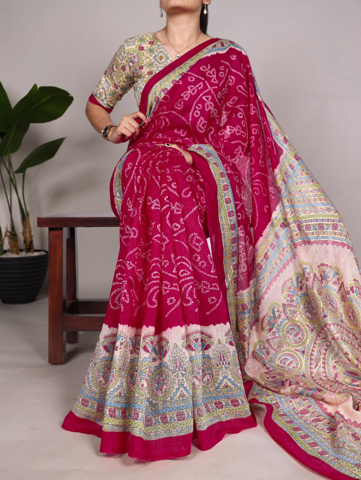 Fusion Of Madhubani And Bandhej