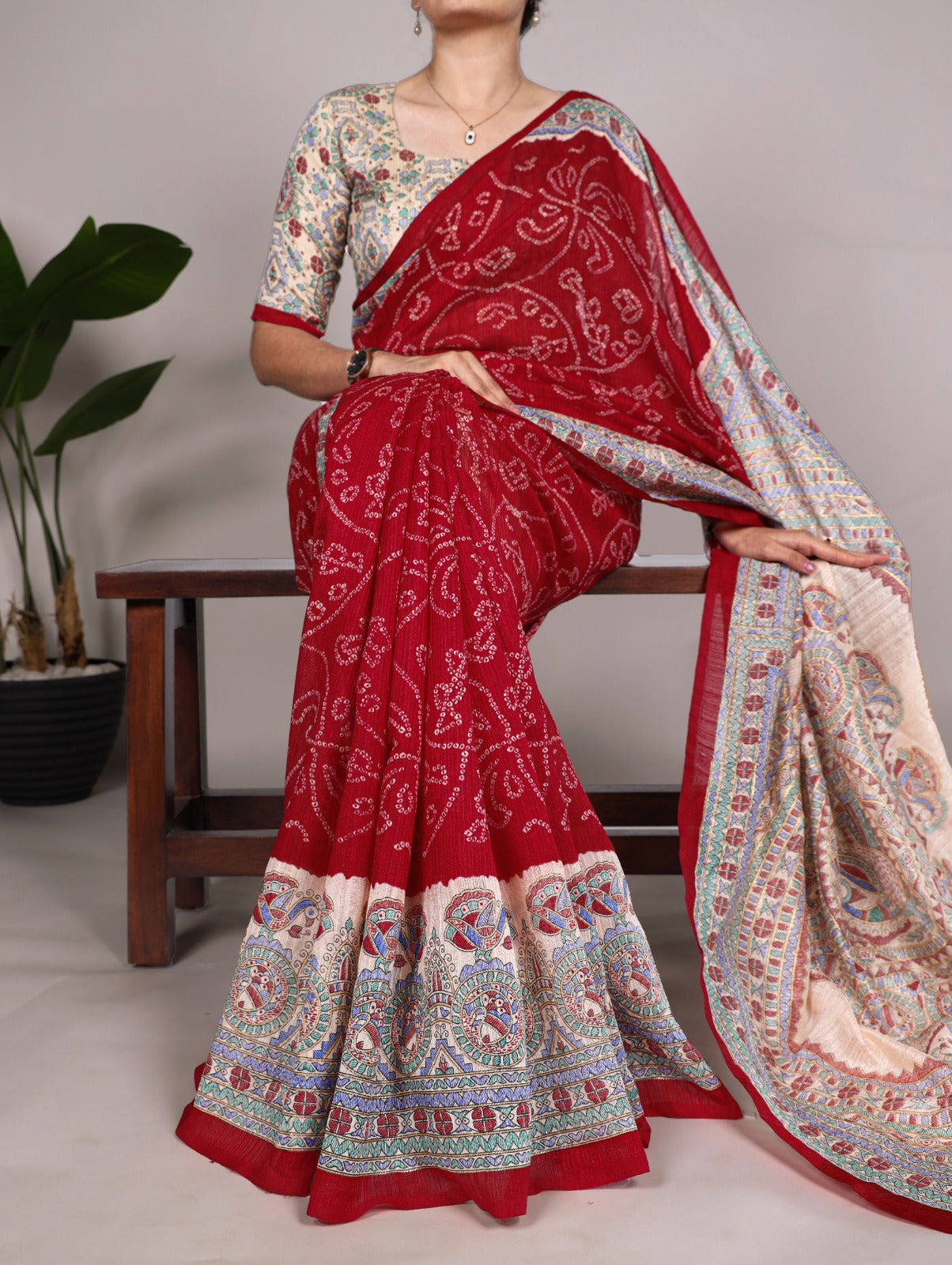 Fusion Of Madhubani And Bandhej