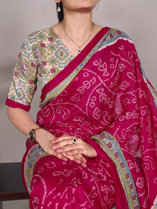 Fusion Of Madhubani And Bandhej