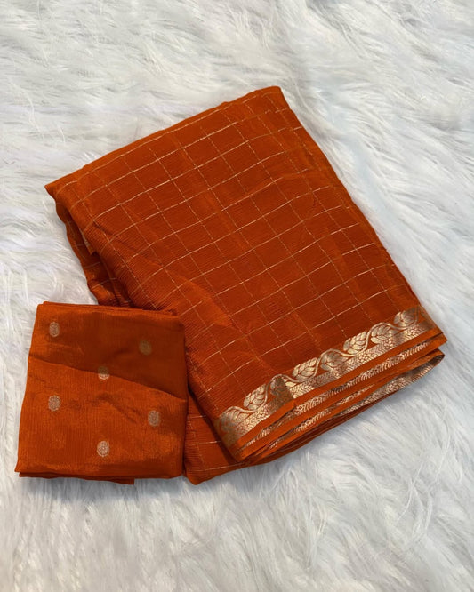 Pure Viscose Chinon Saree
