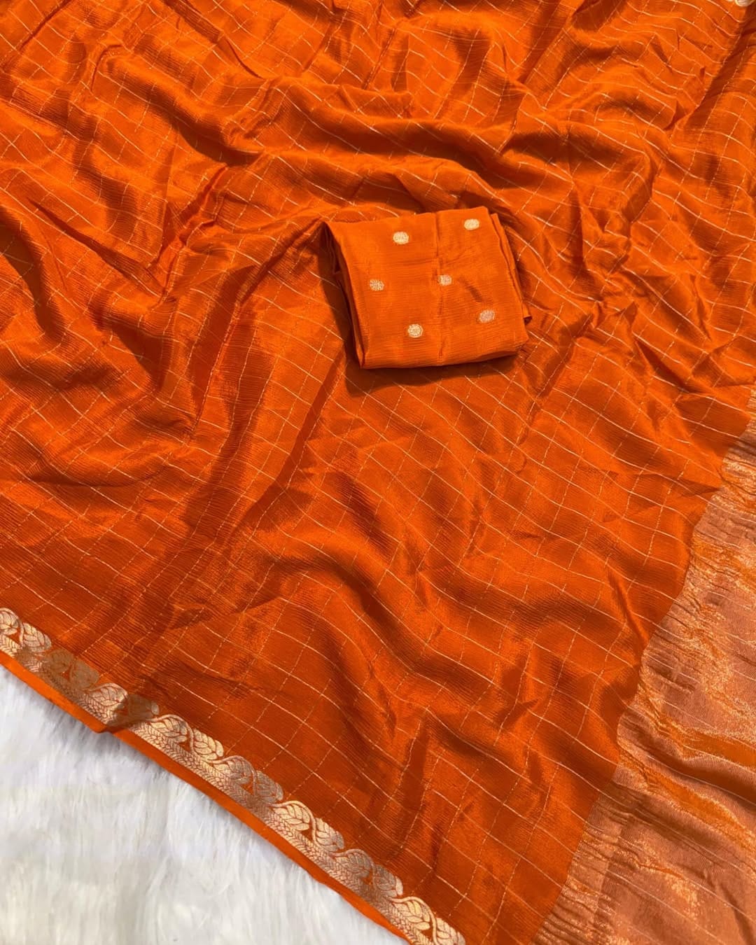 Pure Viscose Chinon Saree