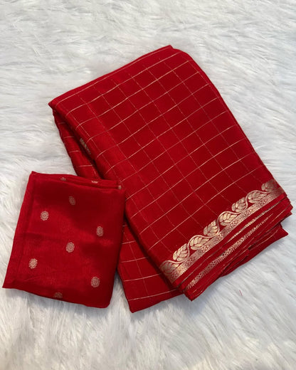 Pure Viscose Chinon Saree