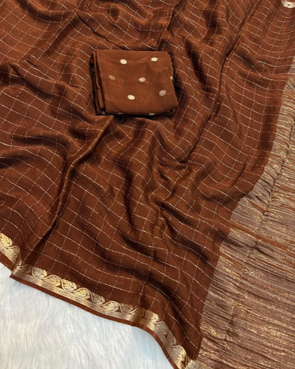 Pure Viscose Chinon Saree