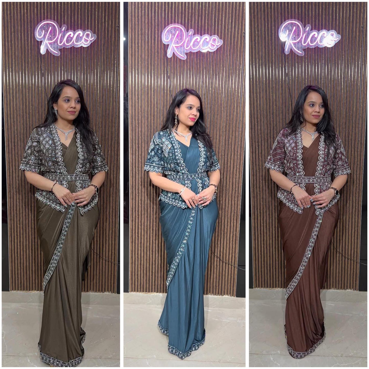 STAR GEORGETTE SEQUENCE WORK SAREE WITH KOTI