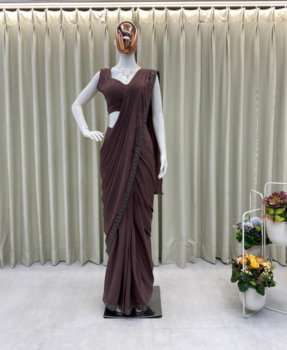 STAR GEORGETTE SEQUENCE WORK SAREE WITH KOTI