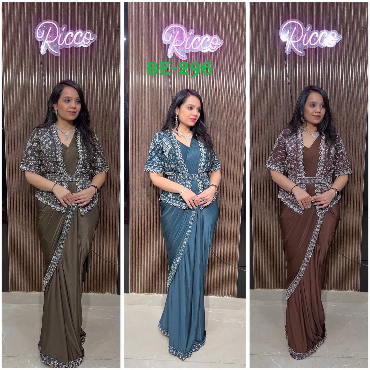 STAR GEORGETTE SEQUENCE WORK SAREE WITH KOTI