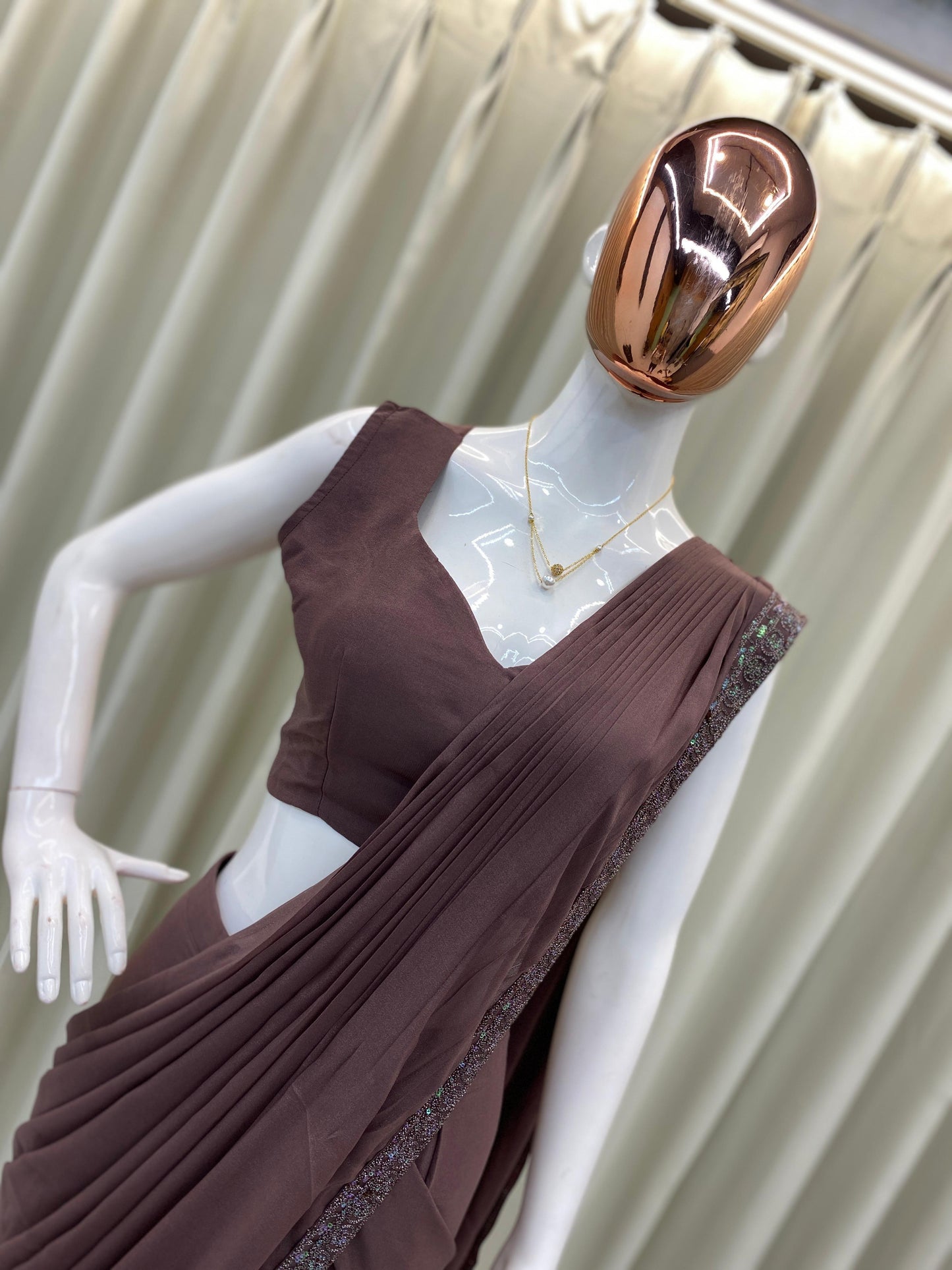 STAR GEORGETTE SEQUENCE WORK SAREE WITH KOTI