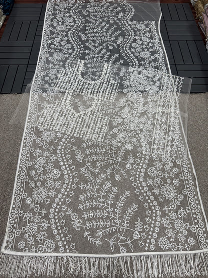 Butterfly Net Saree