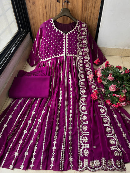 EMBROIDERY WORK GEORGETTE ANARKALI GOWN
