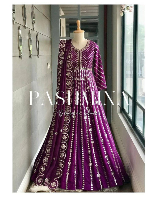 EMBROIDERY WORK GEORGETTE ANARKALI GOWN
