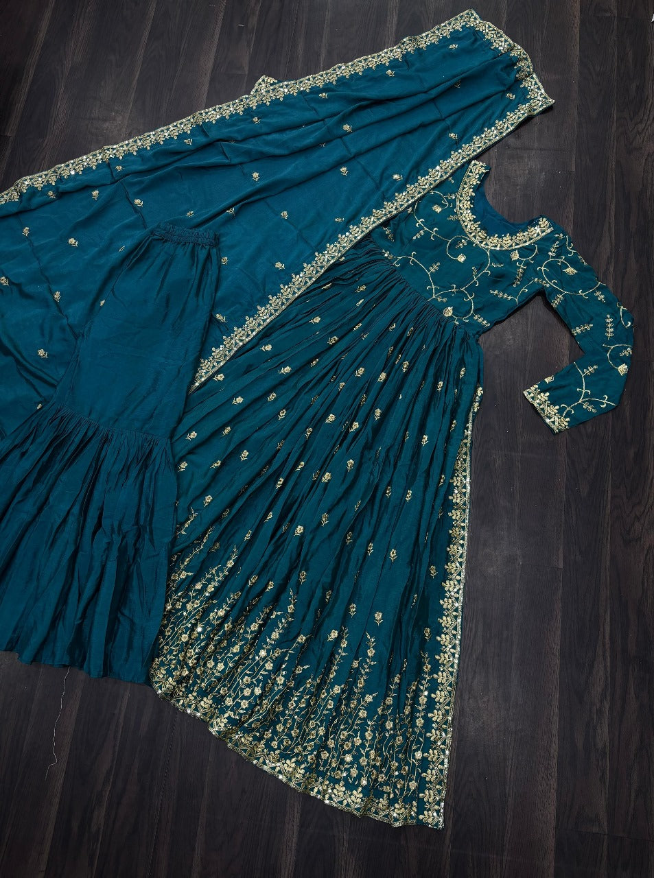 READYMADE TOP-SHARARA-DUPATTA