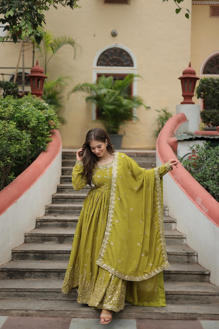 READYMADE TOP-SHARARA-DUPATTA