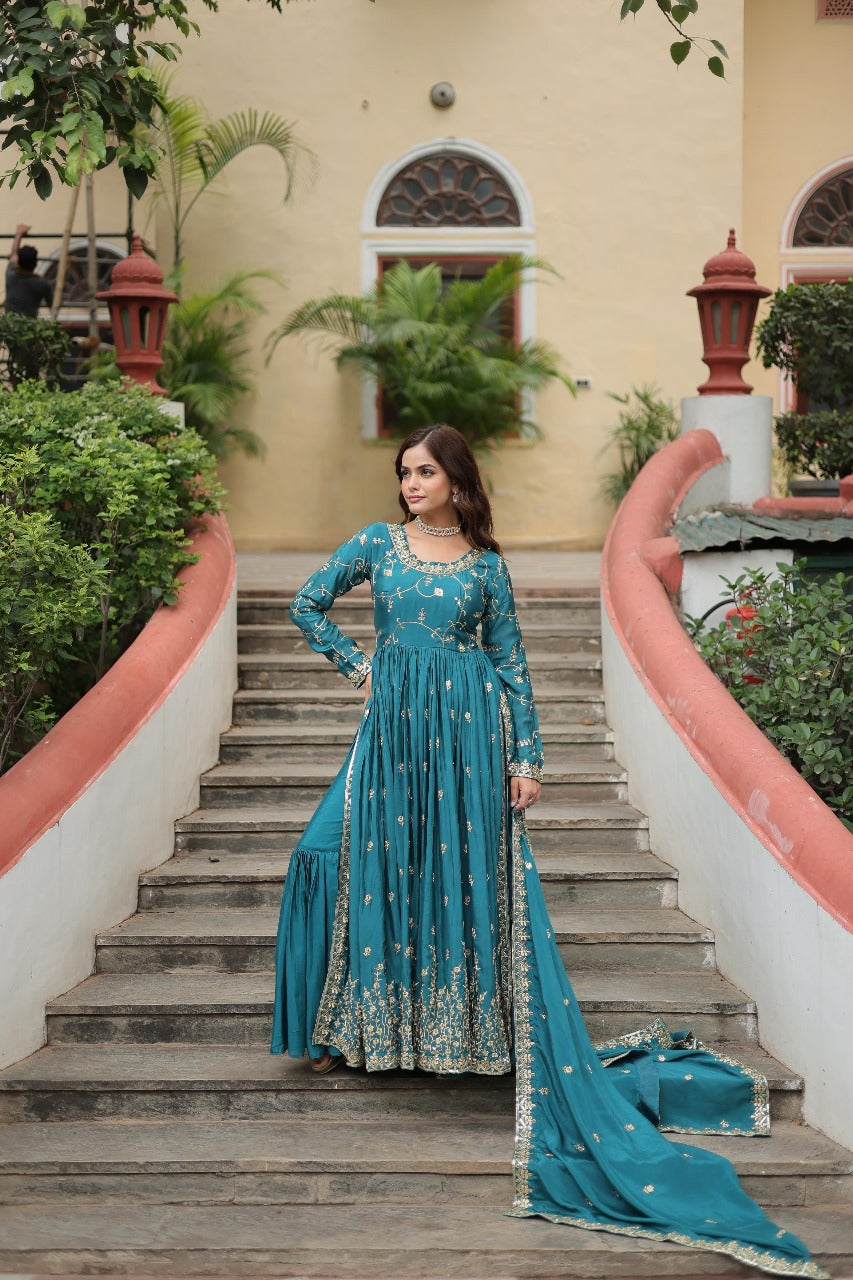 READYMADE TOP-SHARARA-DUPATTA