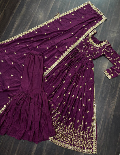 READYMADE TOP-SHARARA-DUPATTA