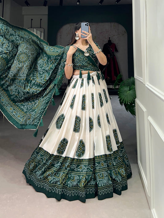 Lehenga Choli with Bandhej Print