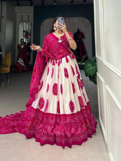 Lehenga Choli with Bandhej Print
