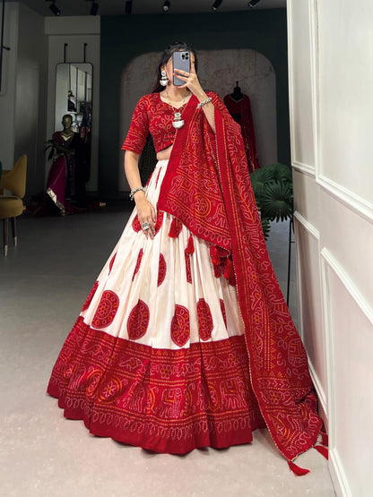 Lehenga Choli with Bandhej Print