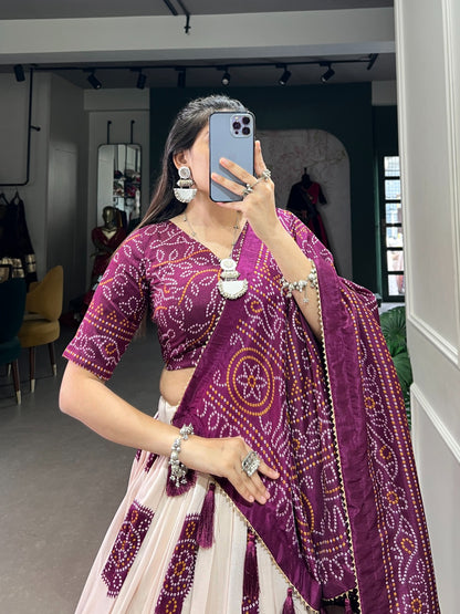 Lehenga Choli with Bandhej Print