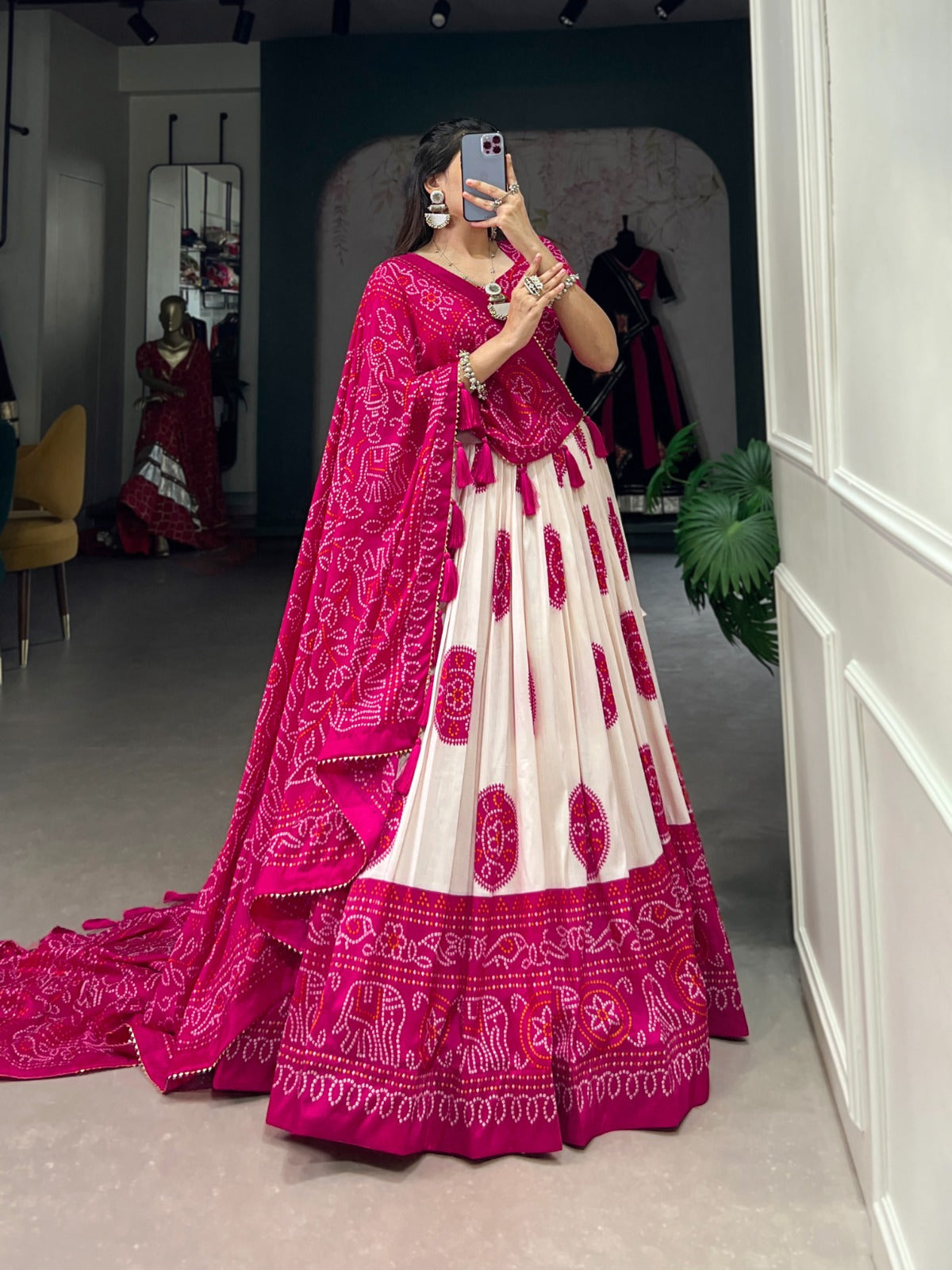Lehenga Choli with Bandhej Print