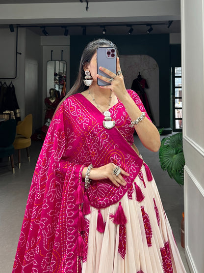 Lehenga Choli with Bandhej Print