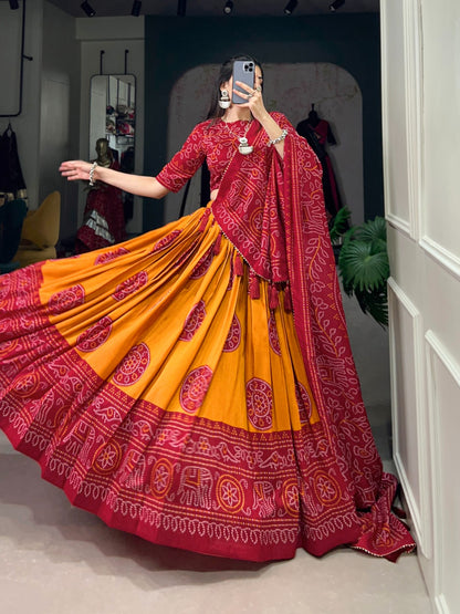 Lehenga Choli with Bandhej Print