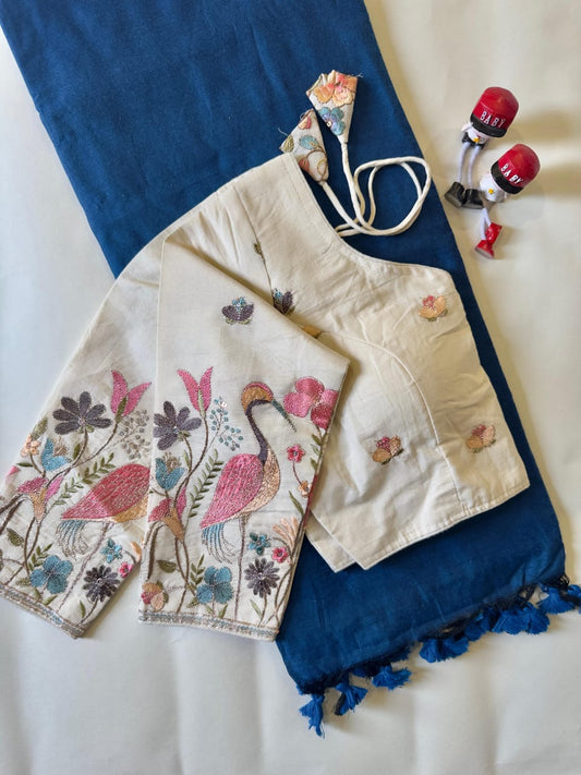 Khadi Cotton Saree And Blouse