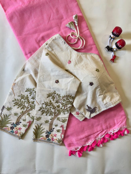 Khadi Cotton Saree And Blouse