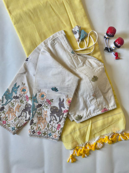 Khadi Cotton Saree And Blouse