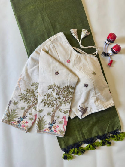 Khadi Cotton Saree And Blouse