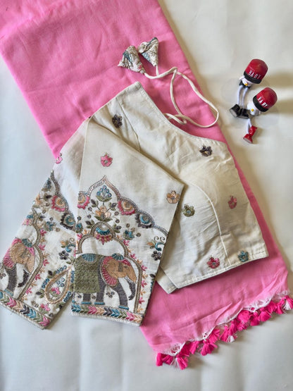 Khadi Cotton Saree And Blouse