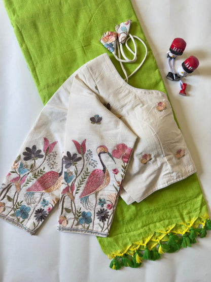 Khadi Cotton Saree And Blouse