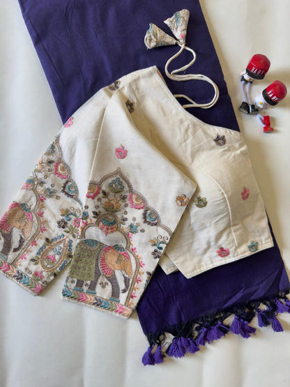 Khadi Cotton Saree And Blouse